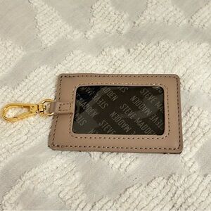 Steve Madden Mauve Keychain Id and Card Wallet with Gold Hardware